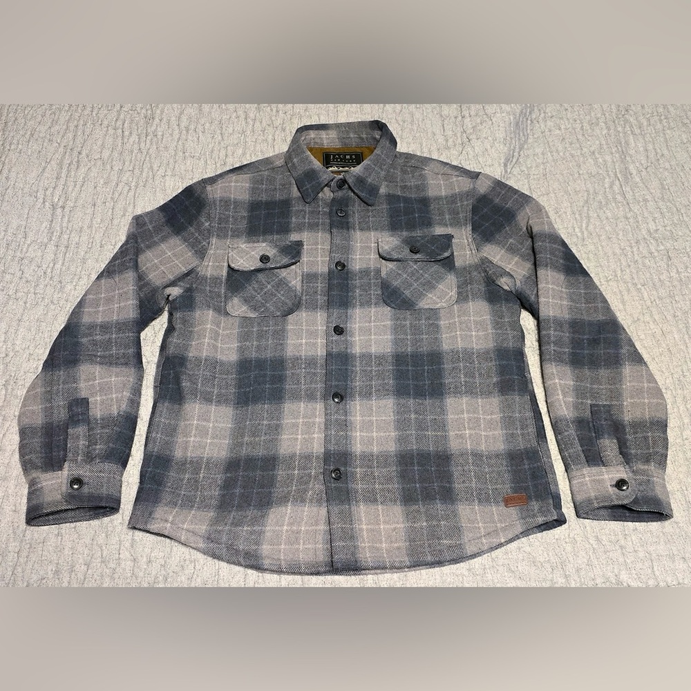 Jachs Sherpa Lined Men's Blue and Gray Plaid Jacket